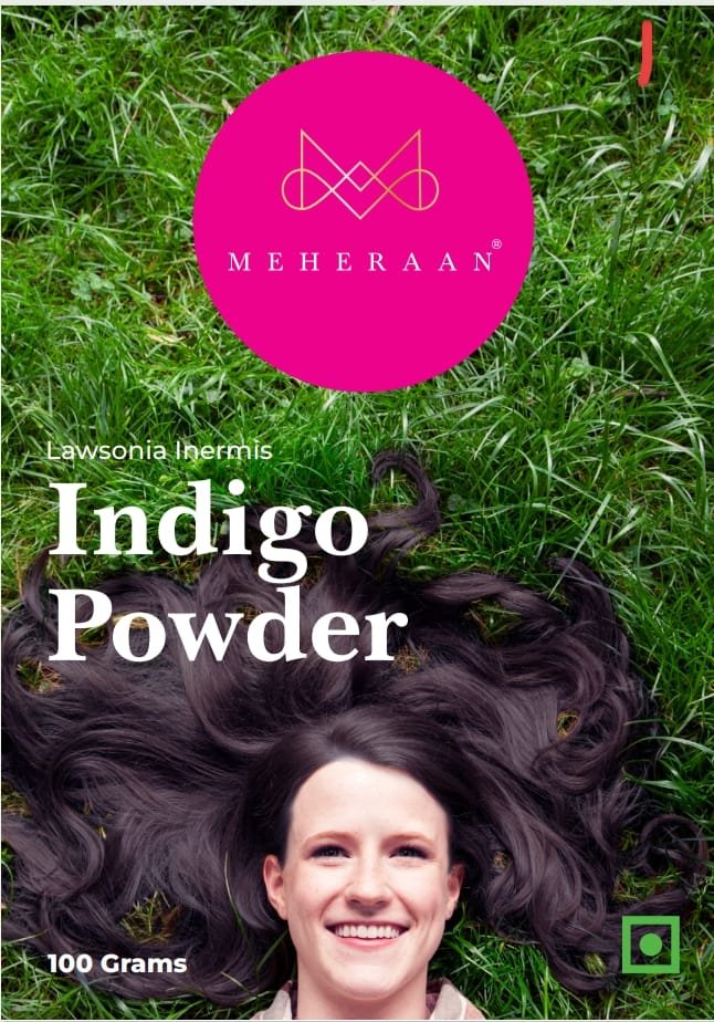 Meheraan pure indigo powder, milled from Indigofera tinctoria leaves